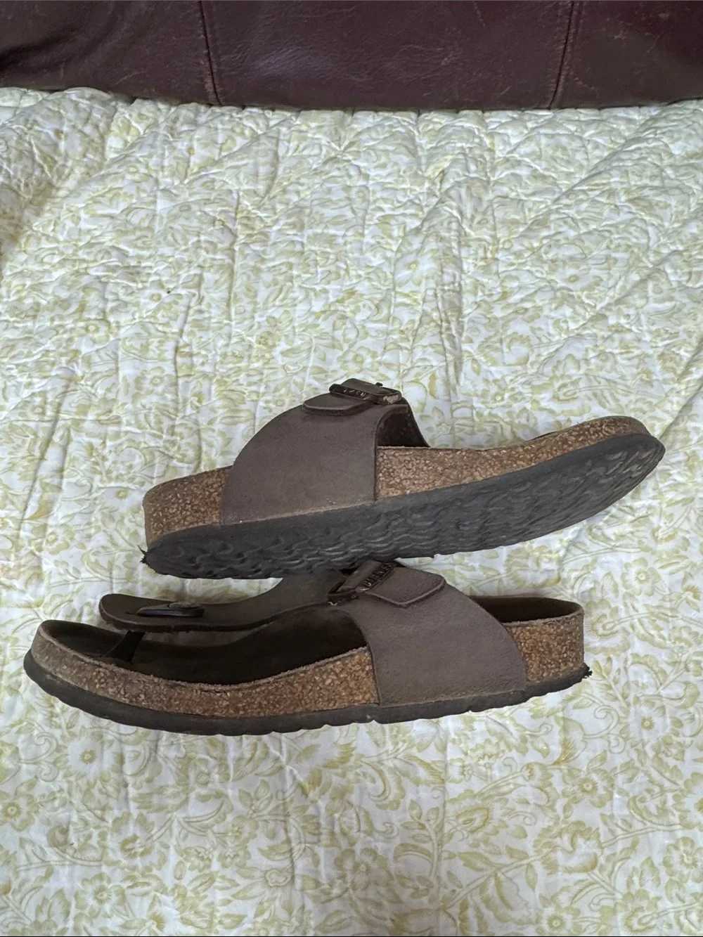 Birkenstock Kids Brown Toe-Post Sandals with Buckle